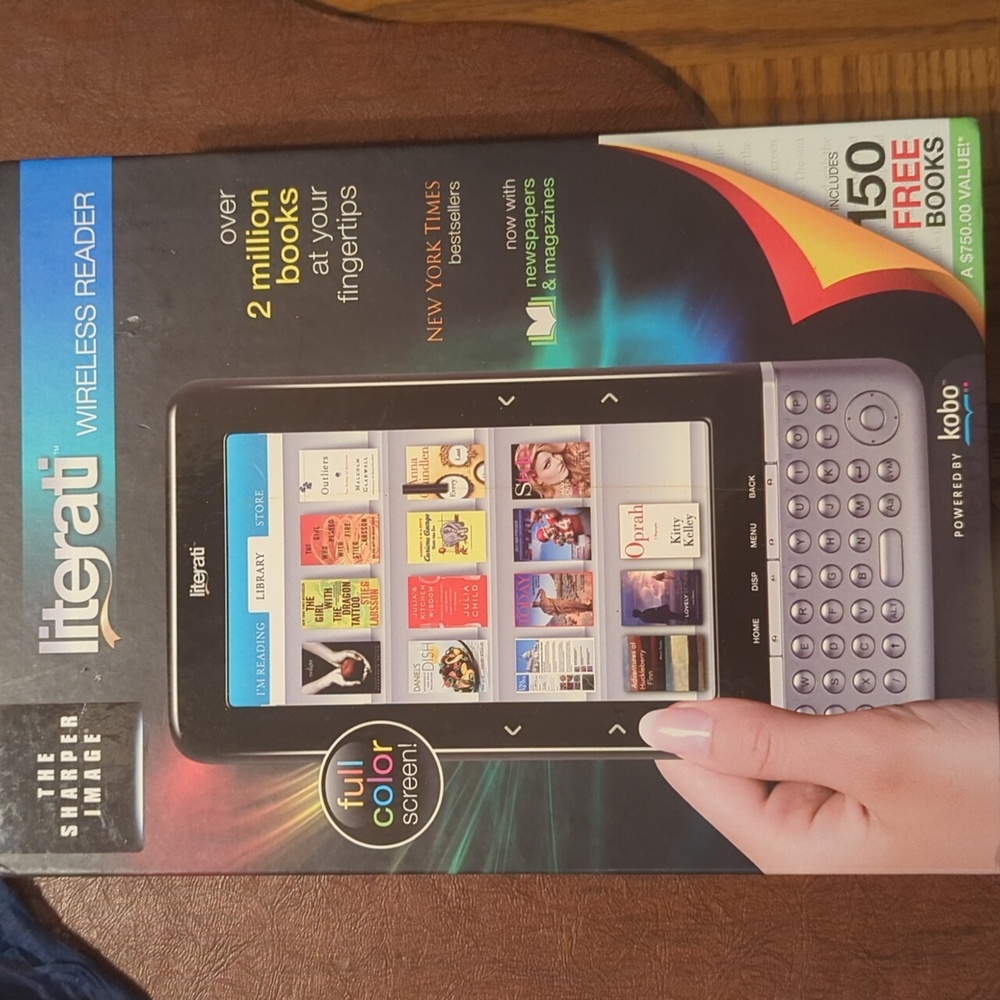The sharper image wireless reader.